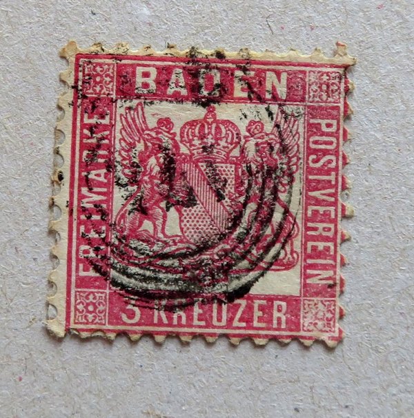 Briefmarke Baden 18 o