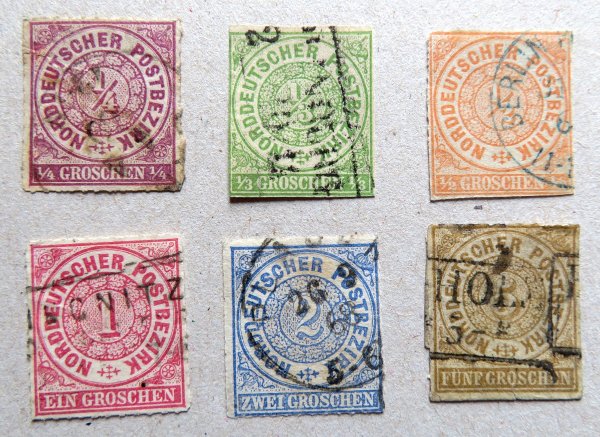 Briefmarke Norddeutscher Postbezirk 1/6 o etwas unterschiedlich erhalten