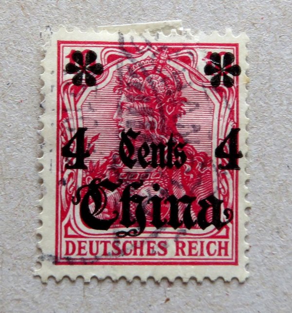Briefmarke Deutsche Auslandspost in China 40 o. Stempel Shanghai