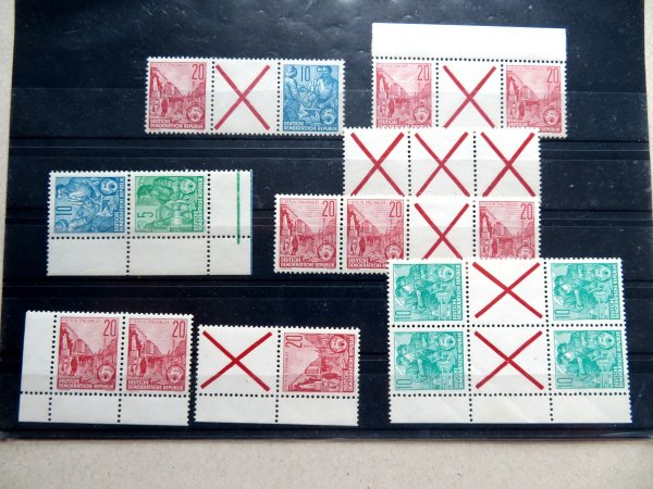 Briefmarke DDR 577, 578, 580 ** diverse Zusammendrucke wie WZ7, WZ8, S7, SZ10 usw.