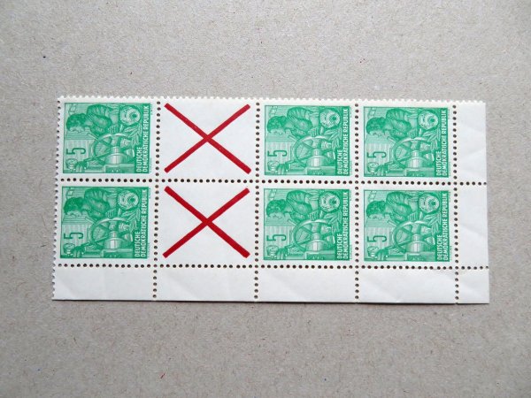 Briefmarke DDR 577 ** ZD 2xSZ9 Achterblock