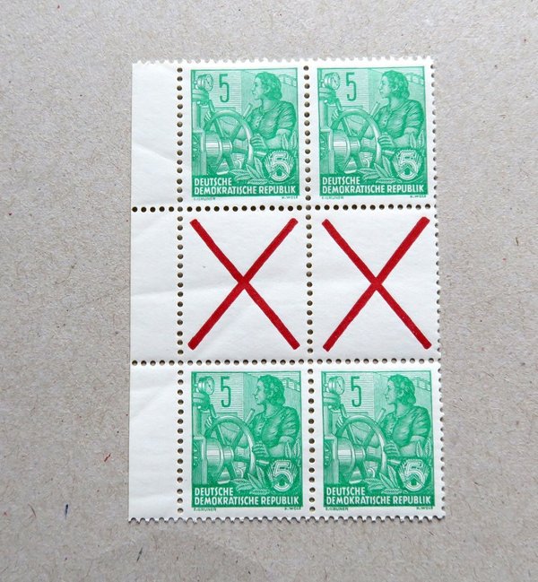 Briefmarke DDR 577 ** ZD 2xSZ9 Sechserblock