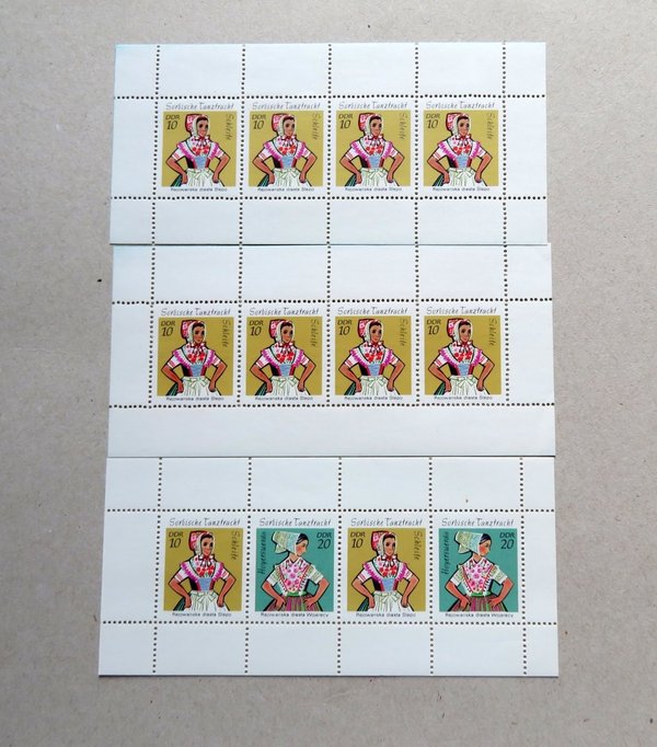 Briefmarke DDR HB 12 A + C, 13 A ** mit 1723/24
