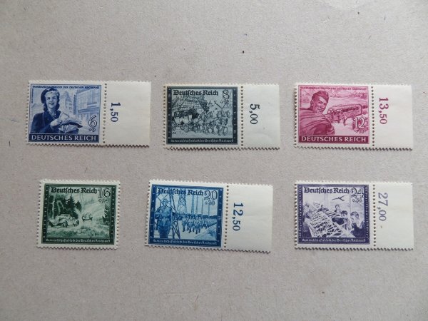 Briefmarke Deutsches Reich 888/93 ** z.T. Randstücke