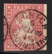 Briefmarke Schweiz 15 o