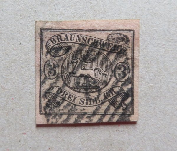 Briefmarke Braunschweig 8 o. Sehr breiter Rand!