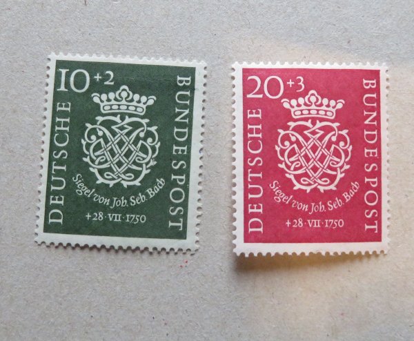 Briefmarke BRD 121/22 **. 122 mit einem kurzen Zahn!