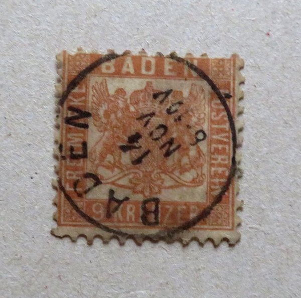 Briefmarke Baden 20 o