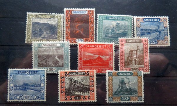 Briefmarke Saargebiet 53/56, 59, 61/64 alles *